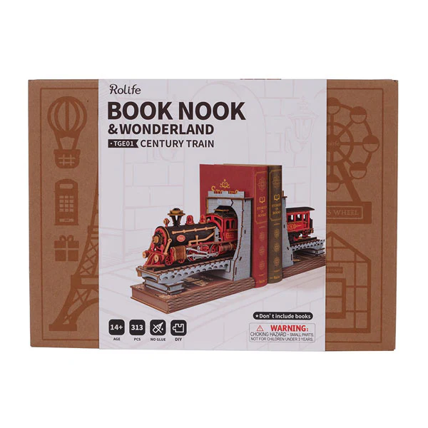 Robotime - DIY Bookends Century Train - Image 6