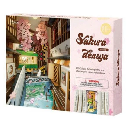 Robotime DIY Book Nook Kit Sakura Densya - Image 5