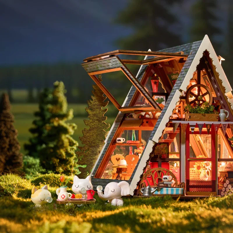 Robotime - DIY Mini House A-Frame Cabin - Image 4
