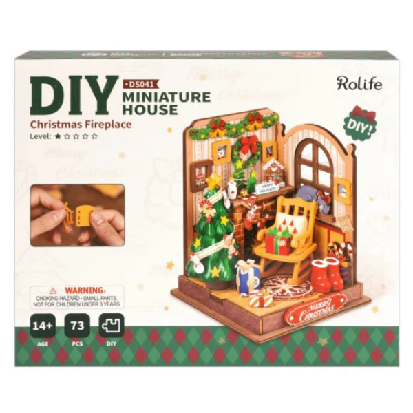Robotime - DIY Mini House Christmas Fireplace - Image 2