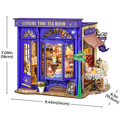 Robotime DIY Mini House Leisure Time Tea Room - Image 2