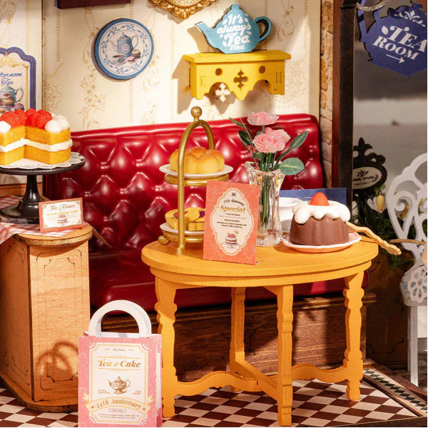 Robotime DIY Mini House Leisure Time Tea Room - Image 4