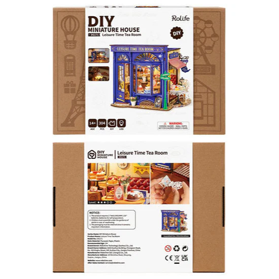 Robotime DIY Mini House Leisure Time Tea Room - Image 5