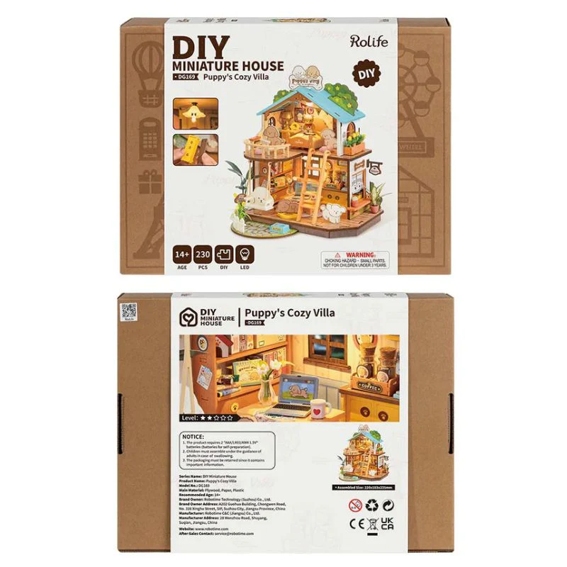 Robotime DIY Mini House Puppys Cozy Villa - Image 6