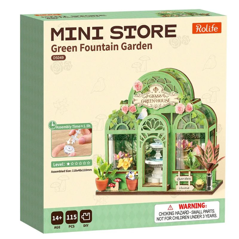 Robotime - Diy Mini Store Green Fountain Garden - Image 2