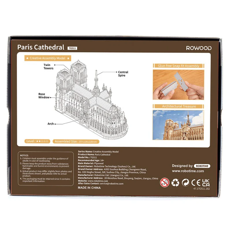 Robotime - DIY Paris Cathedral (Notre Dame) - Image 4