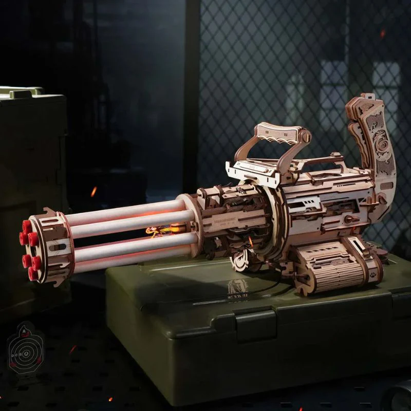 Robotime DIY Rotating Barrel Toy Machine Gun - Image 2