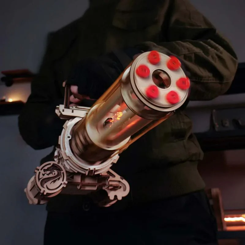 Robotime DIY Rotating Barrel Toy Machine Gun - Image 3
