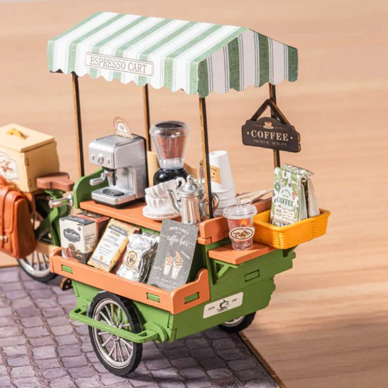 Robotime - DIY Travel Street Aromatic Coffee Cart - Image 2