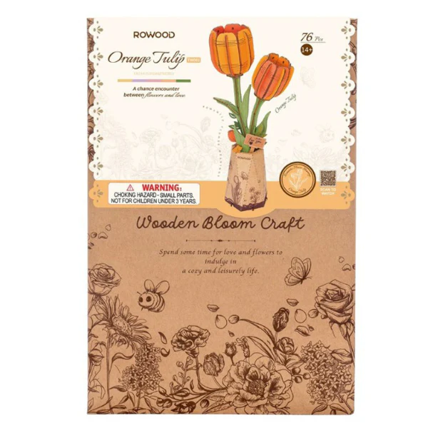Robotime - Wood Bloom Orange Tulip - Image 2