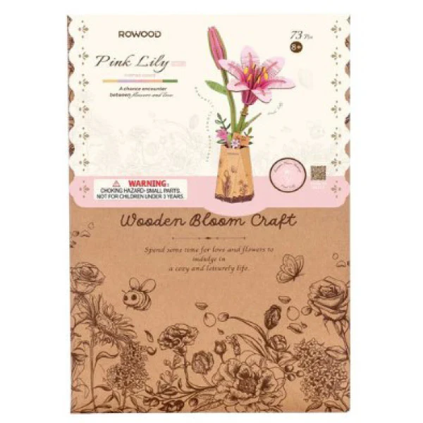 Robotime - Wood Bloom Pink Lily - Image 3