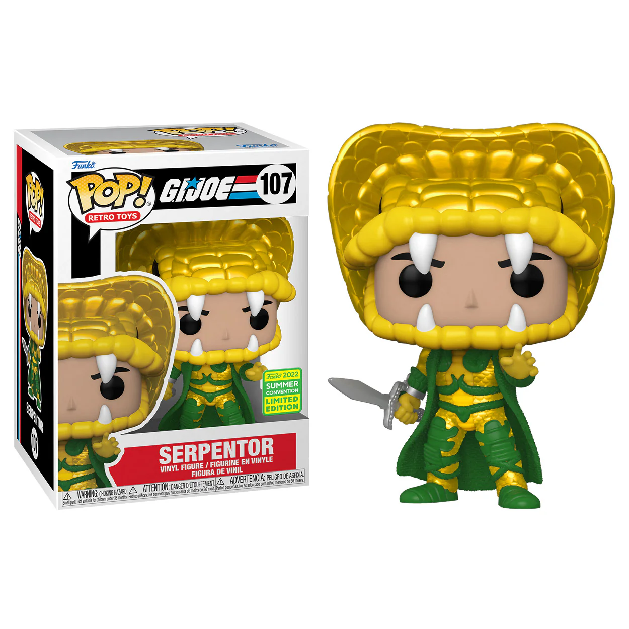 SDCC 2022 G.I. Joe - Serpentor US Exclusive Pop! Vinyl - Image 3