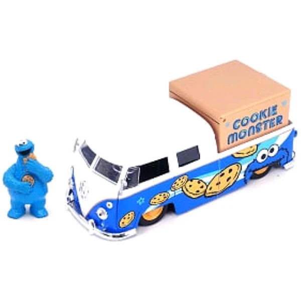 Sesame Street - Cookie Monster with 1962 Volkswagen Bus Pickup 1:24th Scale Hollywood Ride - Image 3