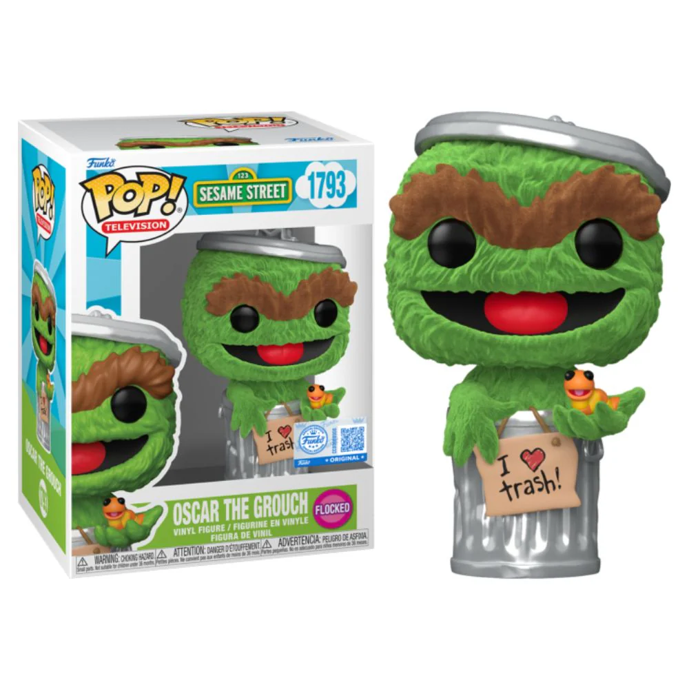 Sesame Street - Oscar the Grouch Flocked Pop! Vinyl - Image 3