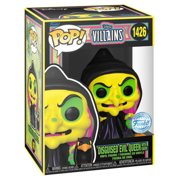 Snow White (1937) - Disguised Evil Queen (with Raven) US Exclusive Blacklight Pop! Vinyl - Image 2