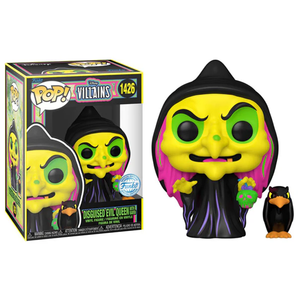 Snow White (1937) - Disguised Evil Queen (with Raven) US Exclusive Blacklight Pop! Vinyl - Image 3