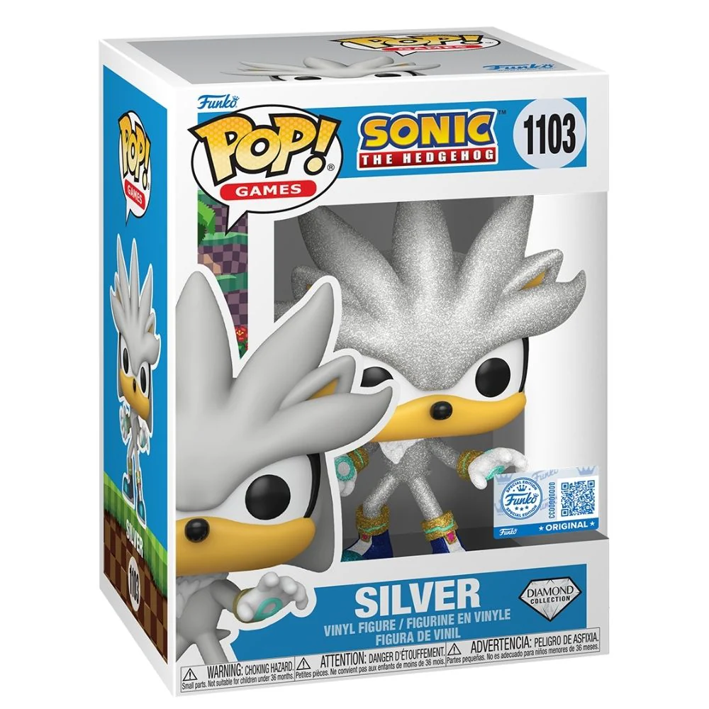 Sonic The Hedgehog - Silver (Diamond Glitter) US Exclusive Pop! Vinyl - Image 2