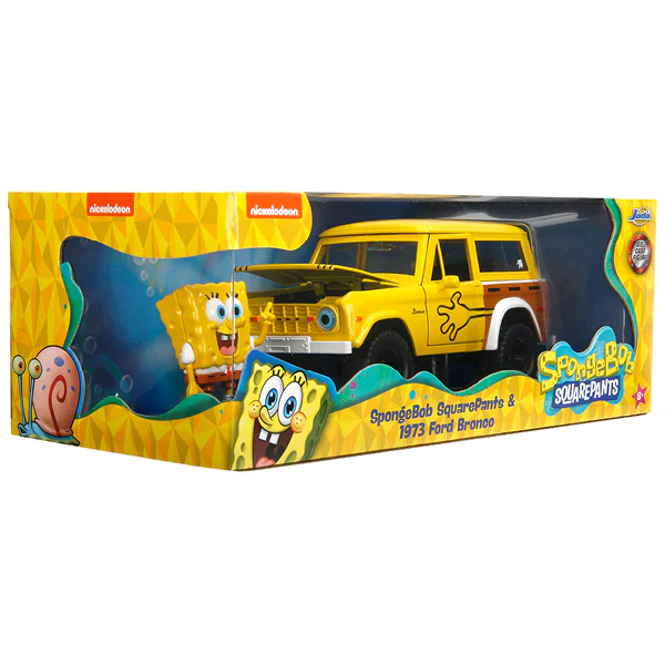 Spongebob Squarepants - 1972 Ford Bronco with Spongebob Figure 1:24 Scale Diecast Vehicle - Image 11