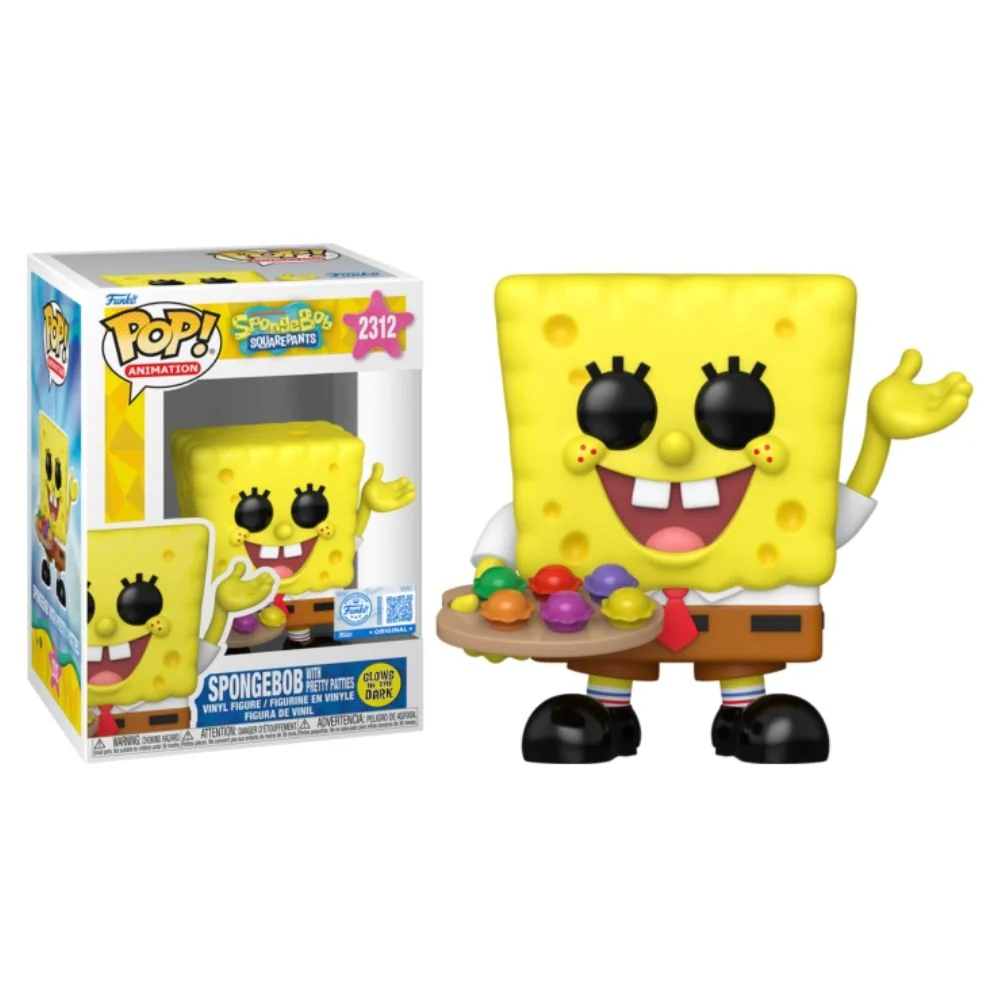 SpongeBob SquarePants - SpongeBob with Pretty Patties Glow in the Dark US Exclusive Pop! Vinyl - Image 4