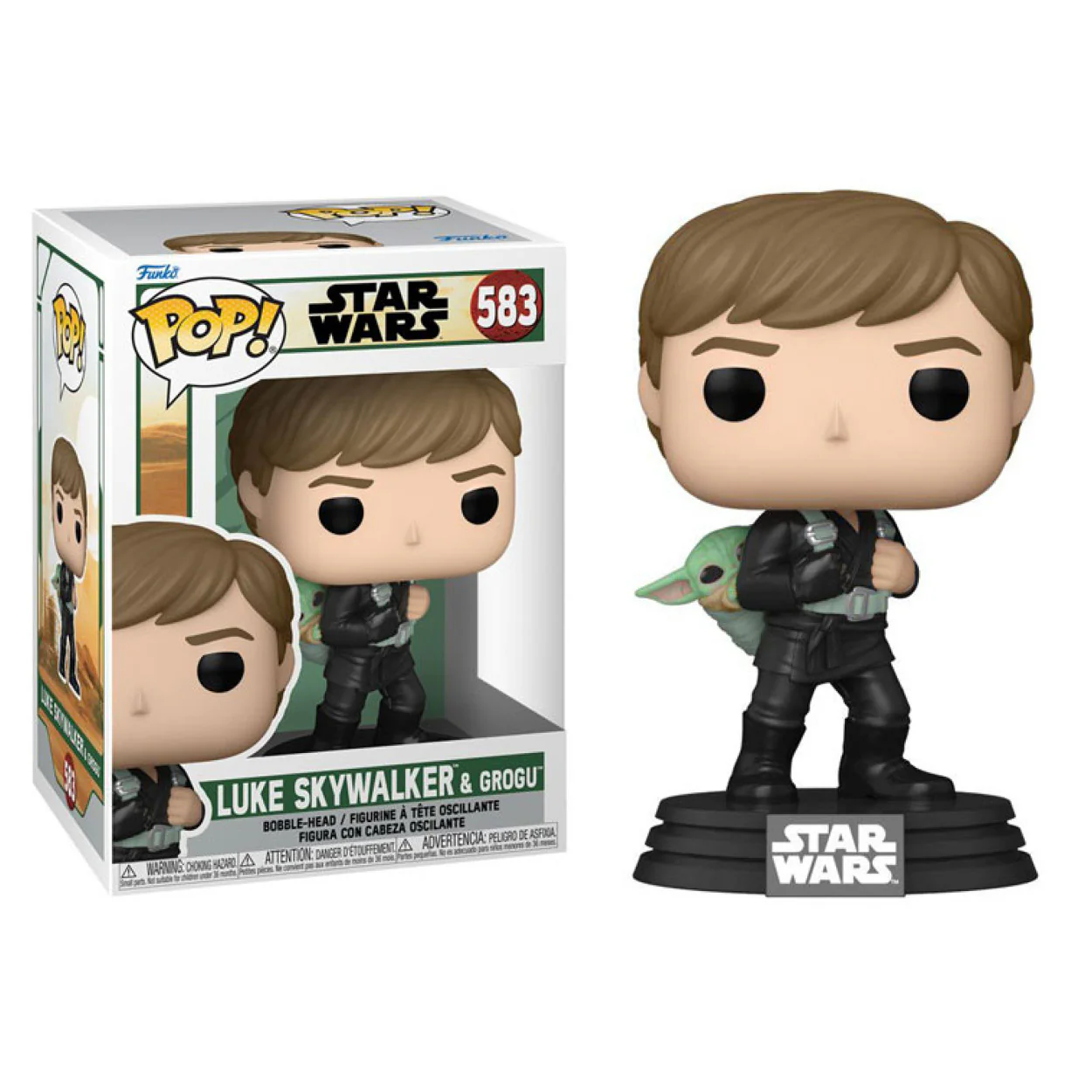 Star Wars: Book of Boba Fett - Luke Skywalker with Grogu Pop! Vinyl - Image 3