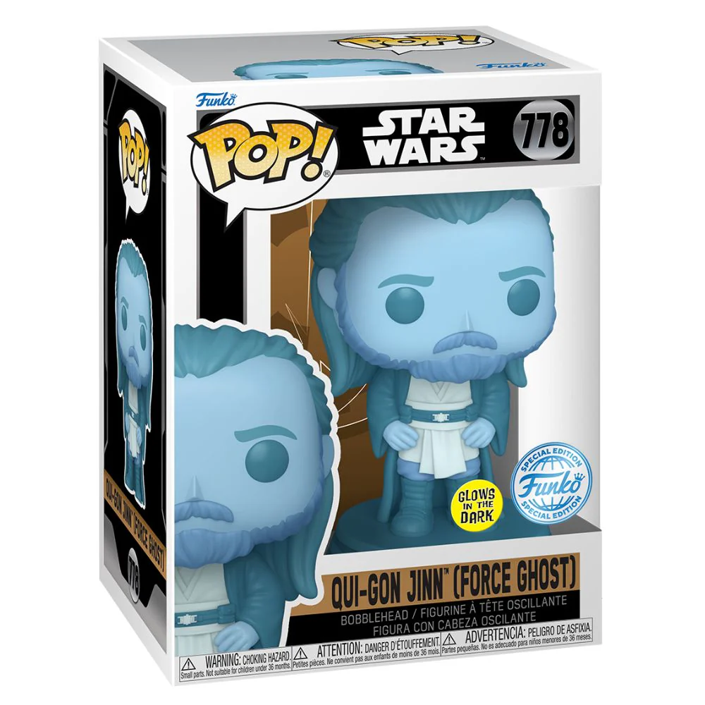 Star Wars: Obi-Wan Kenobi (2022) - Qui-Gon Jinn (Force Ghost) Glow in the Dark US Exclusive Pop! Vinyl - Image 3