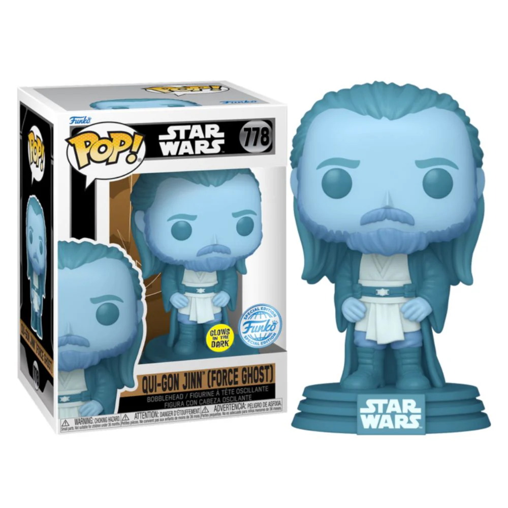 Star Wars: Obi-Wan Kenobi (2022) - Qui-Gon Jinn (Force Ghost) Glow in the Dark US Exclusive Pop! Vinyl - Image 4