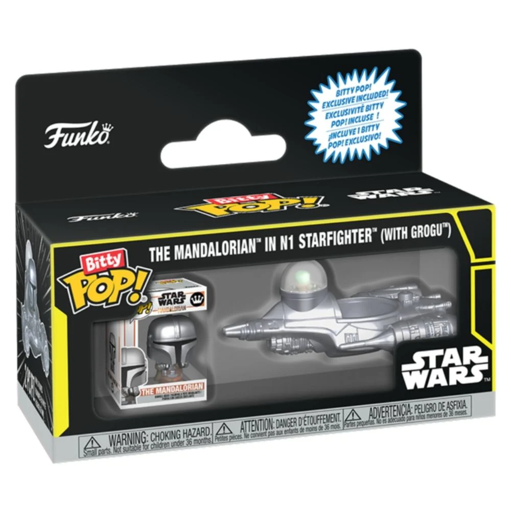 Star Wars - The Mandalorian in N1 Starfighter (with Grogu) Bitty Pop! Vinyl Ride