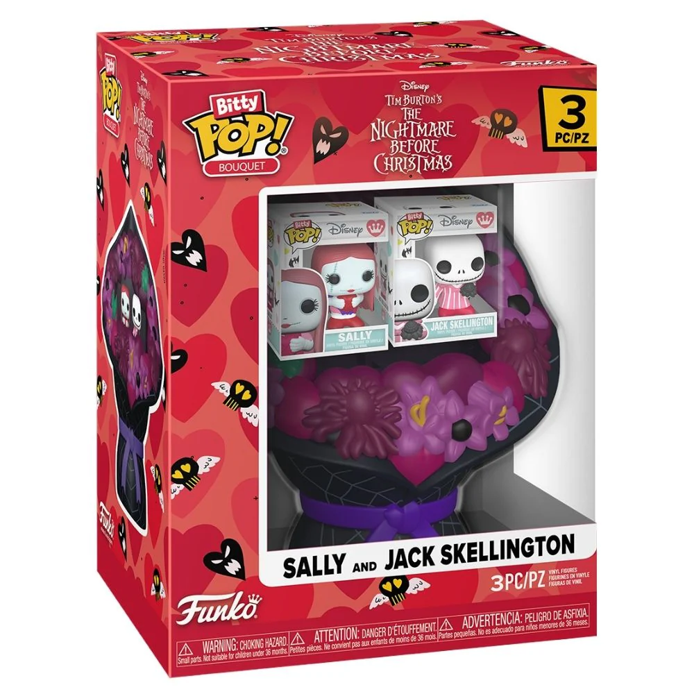 The Nightmare Before Christmas - Sally & Jack Skellington Valentine Bitty Pop! Vinyl Bouquet - Image 2