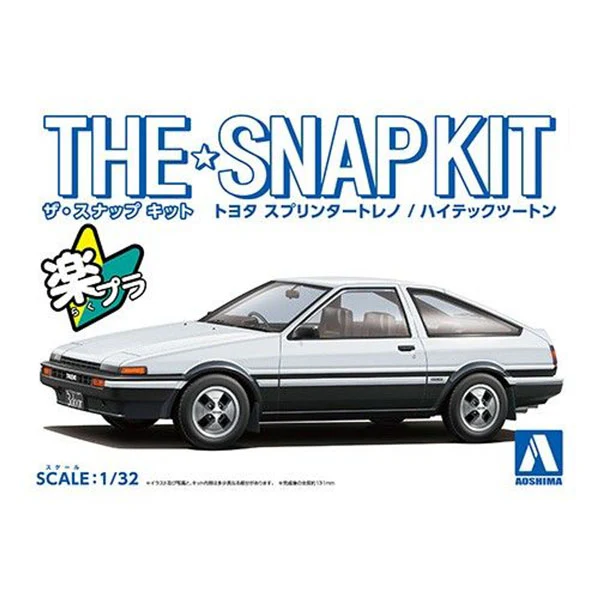 The Snap Kit Toyota Sprinter Trueno High-Tech Two-Tone White and Black Model Kit