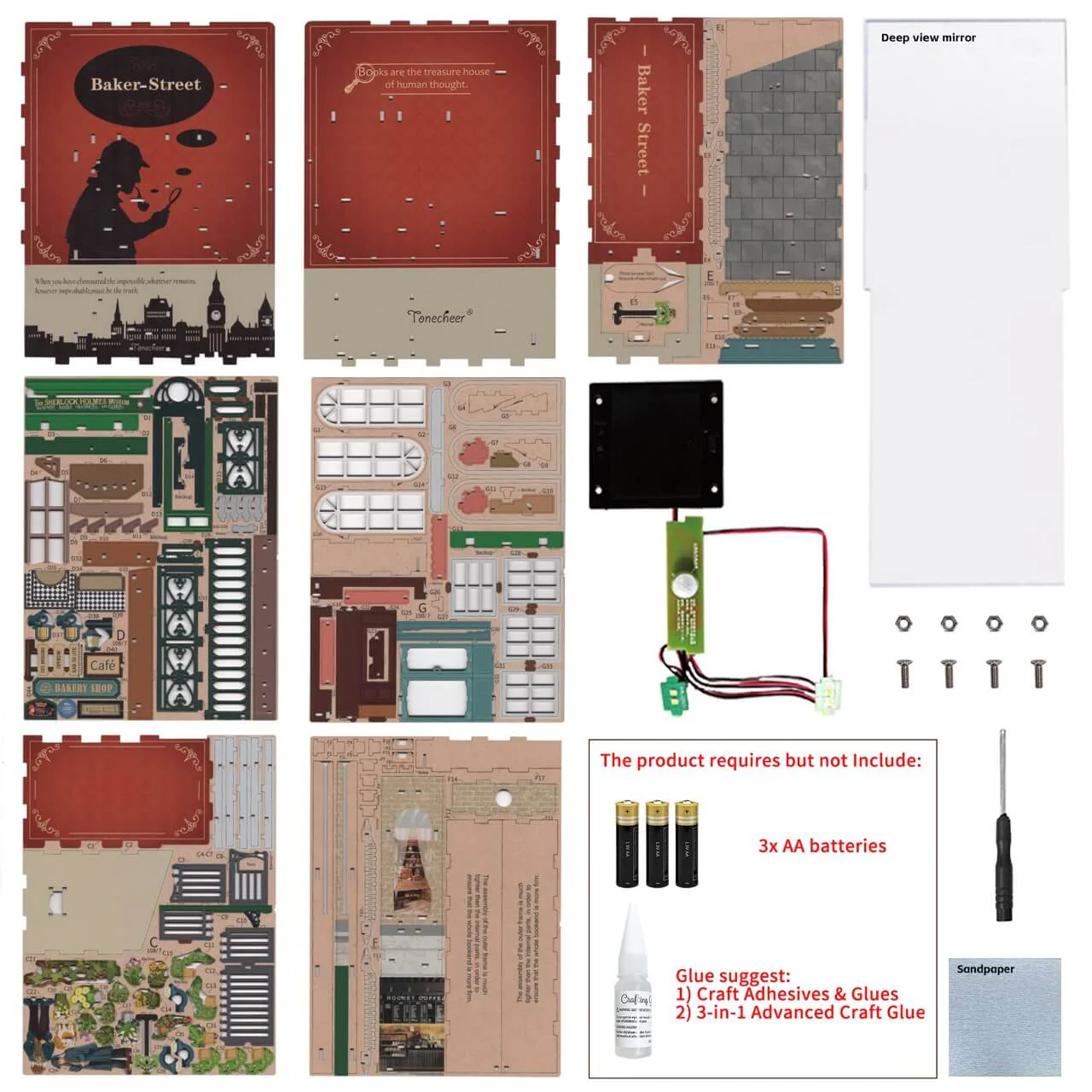 Tonecheer Baker Street Book Nook Wooden Model Kit - Image 4