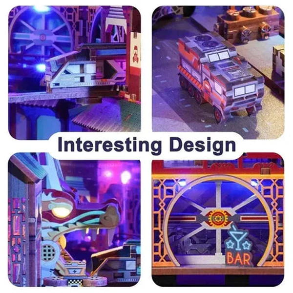 Tonecheer Cyber City Wooden Model Kit - Image 5