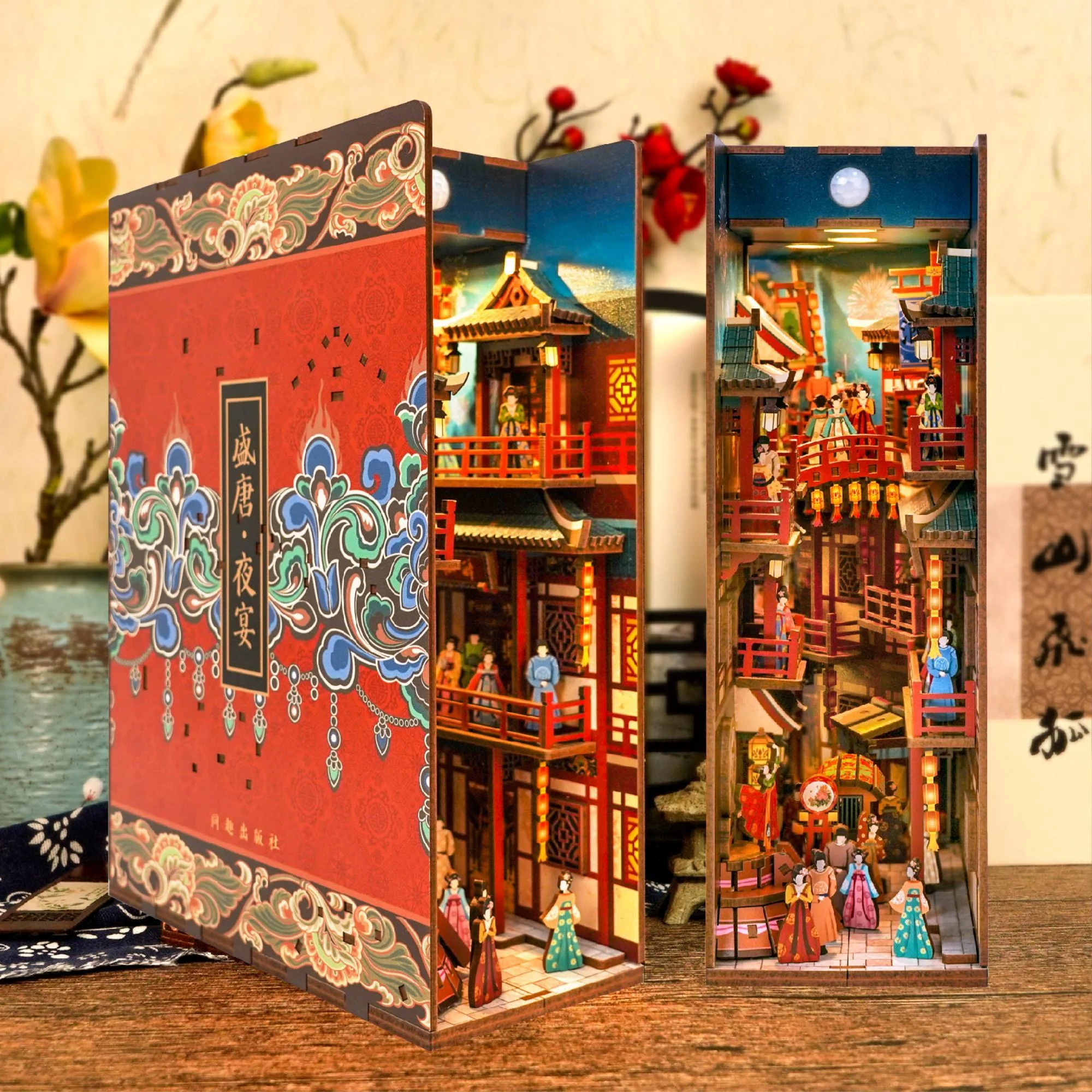 Tonecheer The Banquet Of Tang Dynasty Book Nook Wooden Model Kit - Image 2