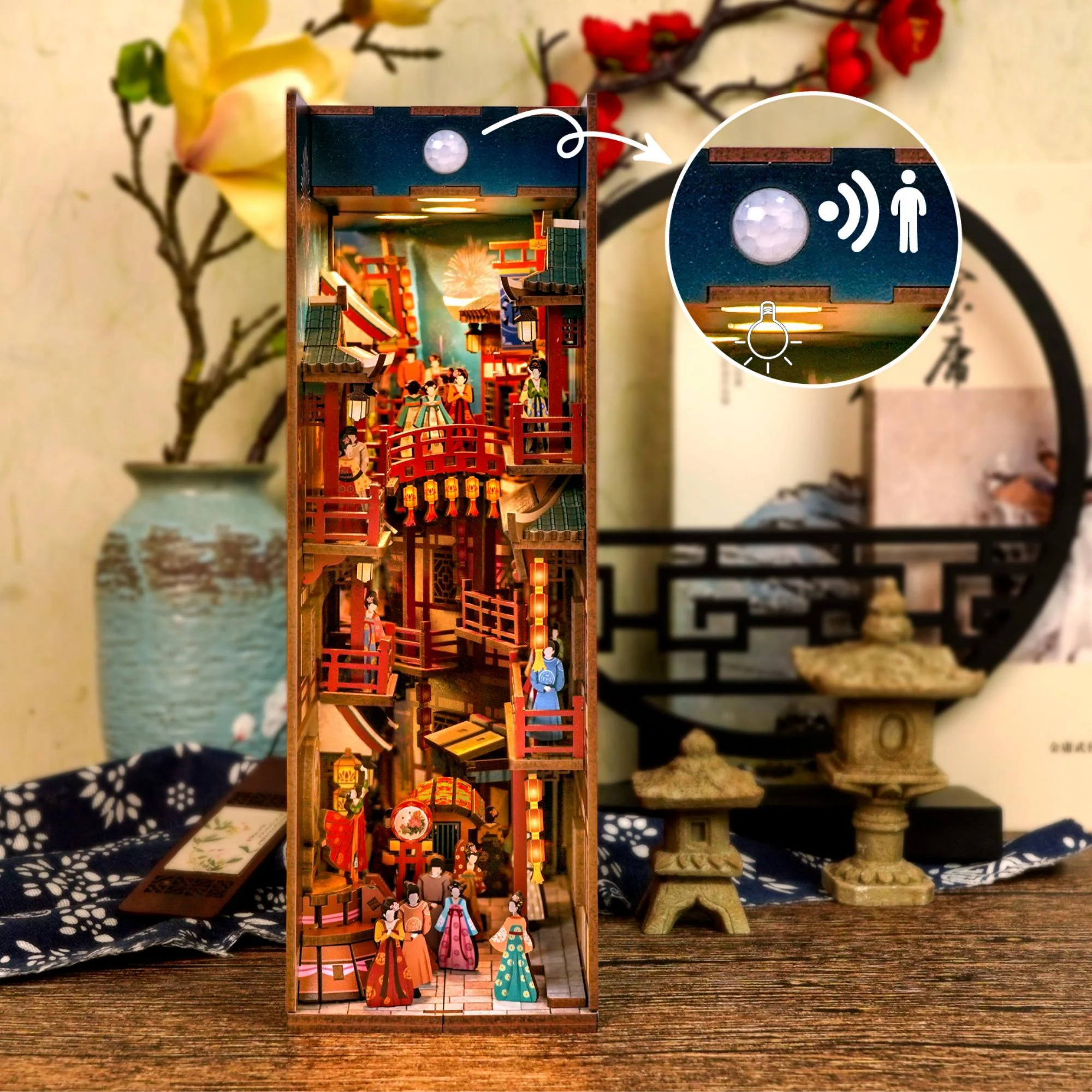 Tonecheer The Banquet Of Tang Dynasty Book Nook Wooden Model Kit - Image 3