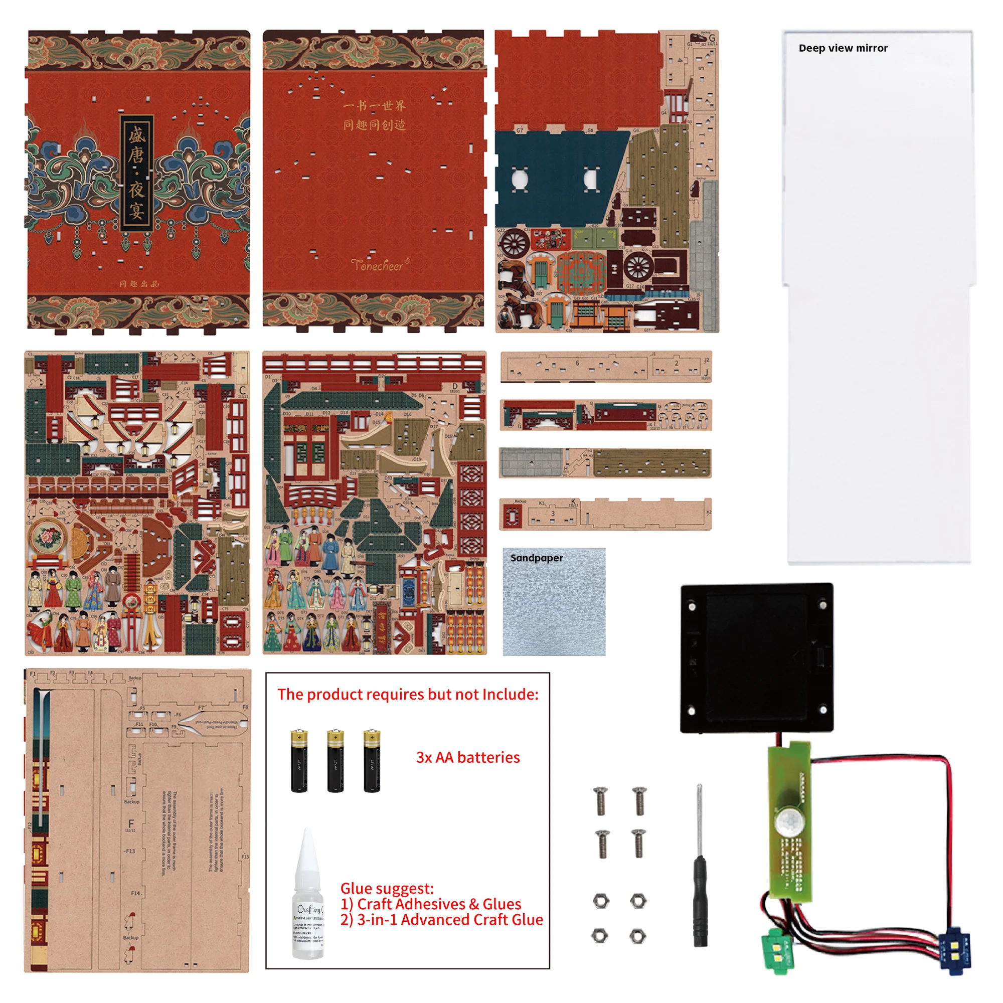 Tonecheer The Banquet Of Tang Dynasty Book Nook Wooden Model Kit - Image 4