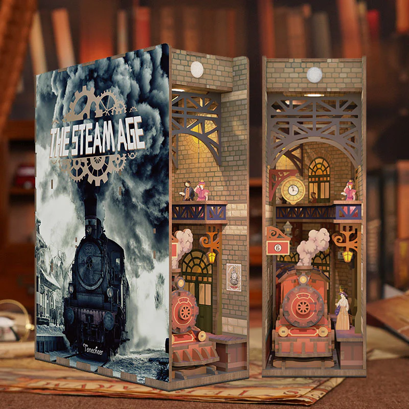 Tonecheer The Steam Age Wooden Book Nook Model Kit - Image 2