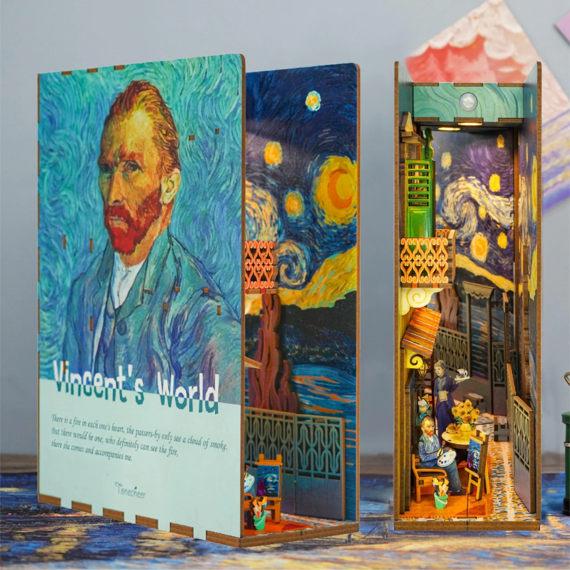 Tonecheer Vincents World Book Nook Wooden Model Kit - Image 2