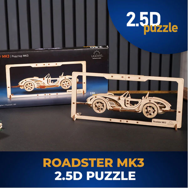 Ugears Roadster MK3 2.5D Puzzle - Image 11