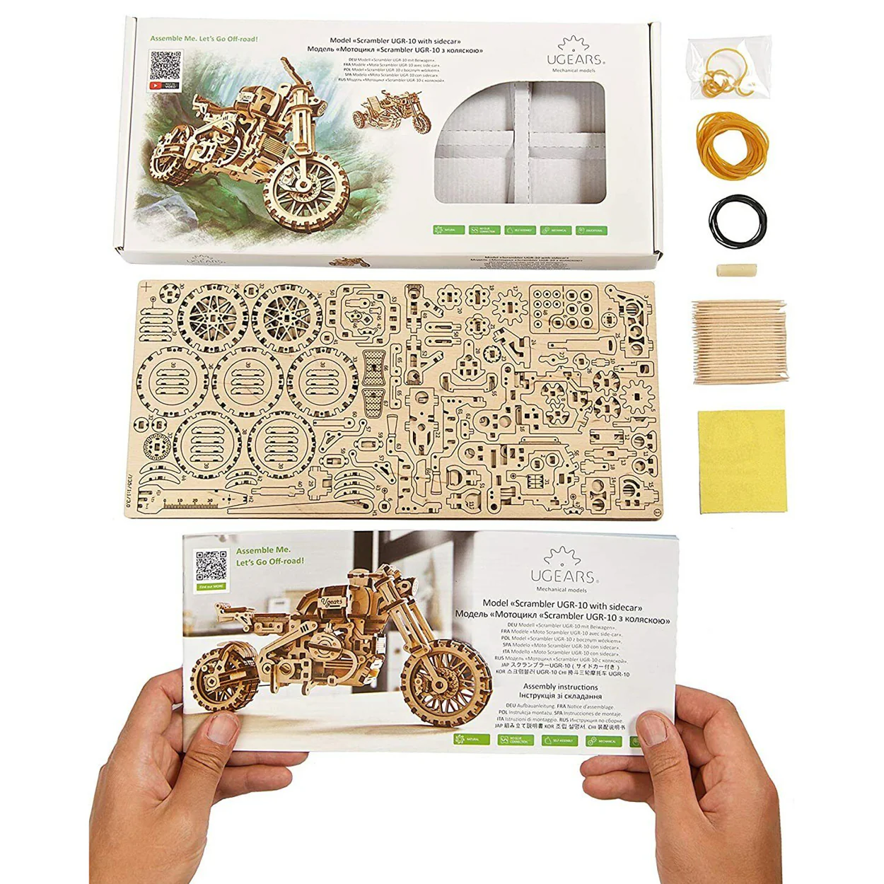 UGears Scrambler UGR-10 with Sidecar - Image 7
