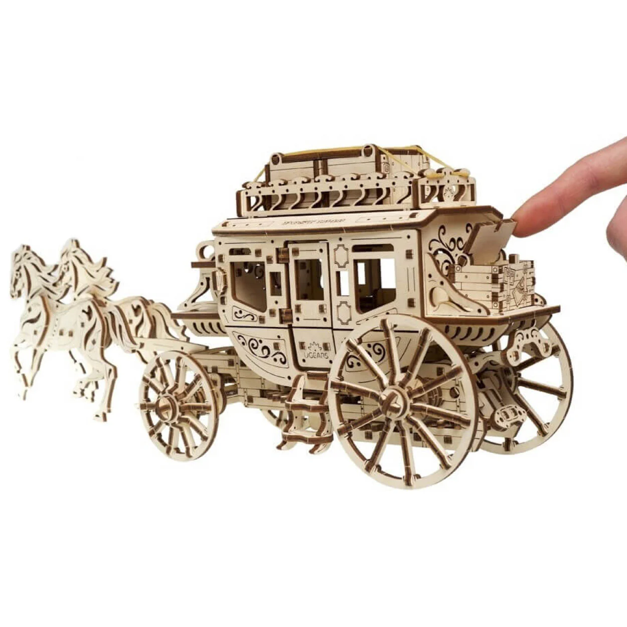 UGears Stagecoach Mechanical Model - Image 5