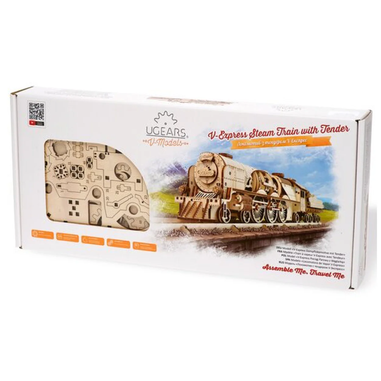 UGears V-Express Steam Train with Tender - Image 2
