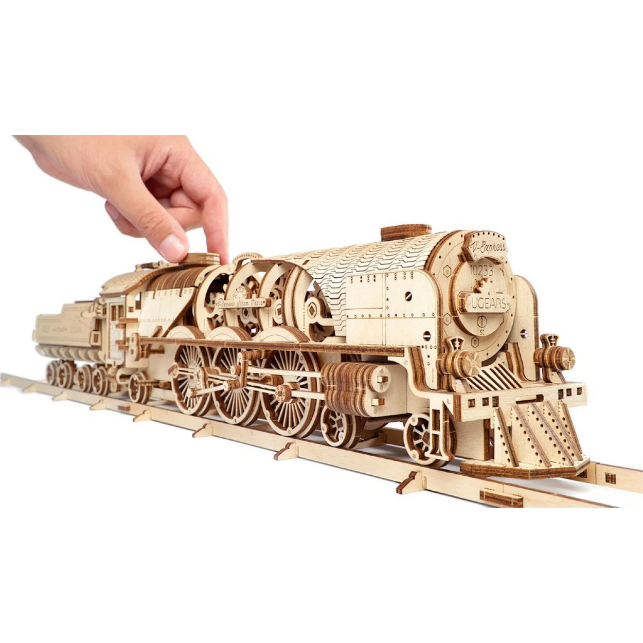 UGears V-Express Steam Train with Tender - Image 4