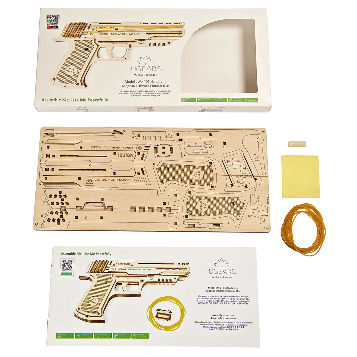 UGears Wolf-01 Mechanical Handgun - Image 5