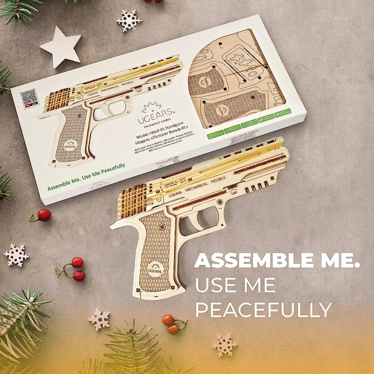 UGears Wolf-01 Mechanical Handgun - Image 6