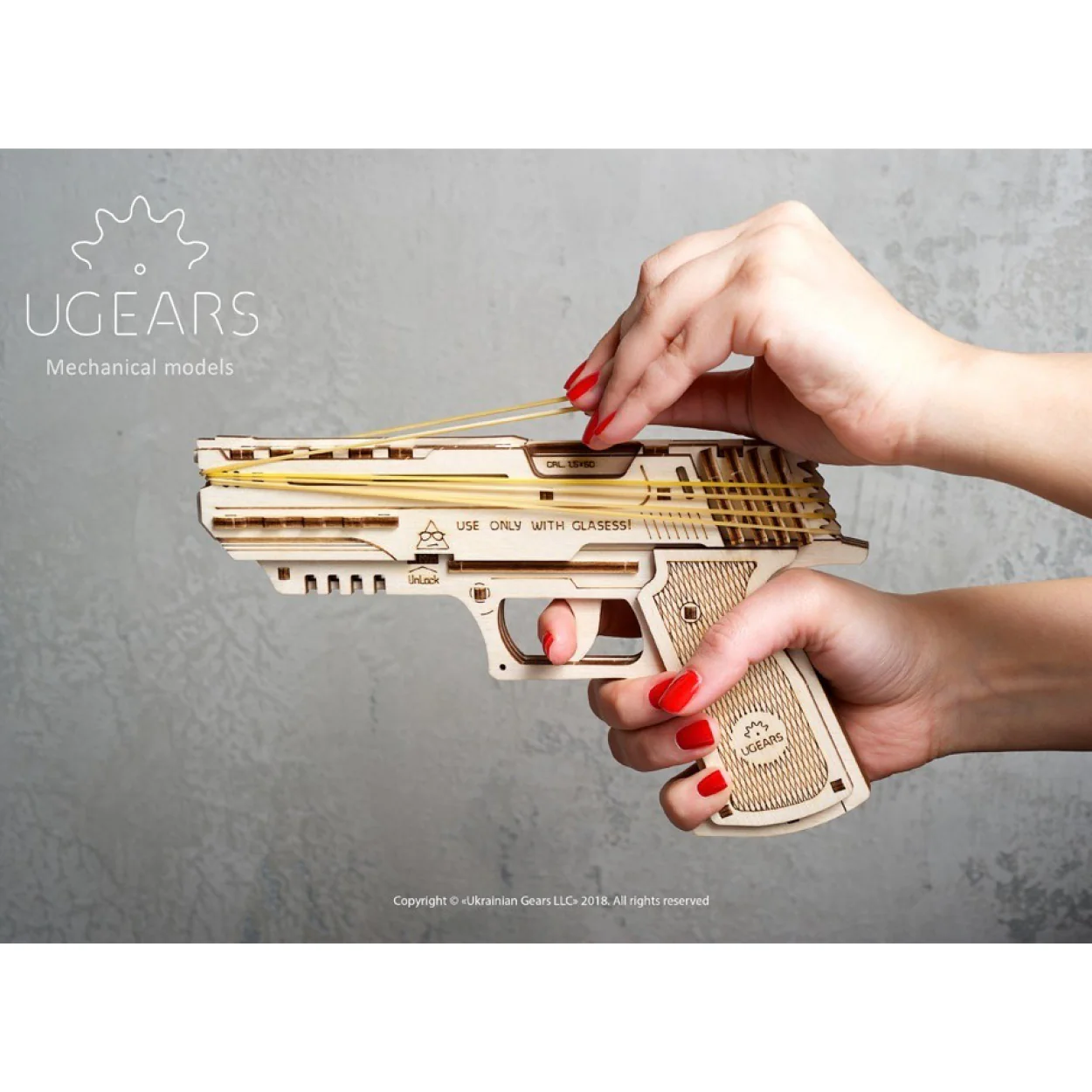 UGears Wolf-01 Mechanical Handgun - Image 8