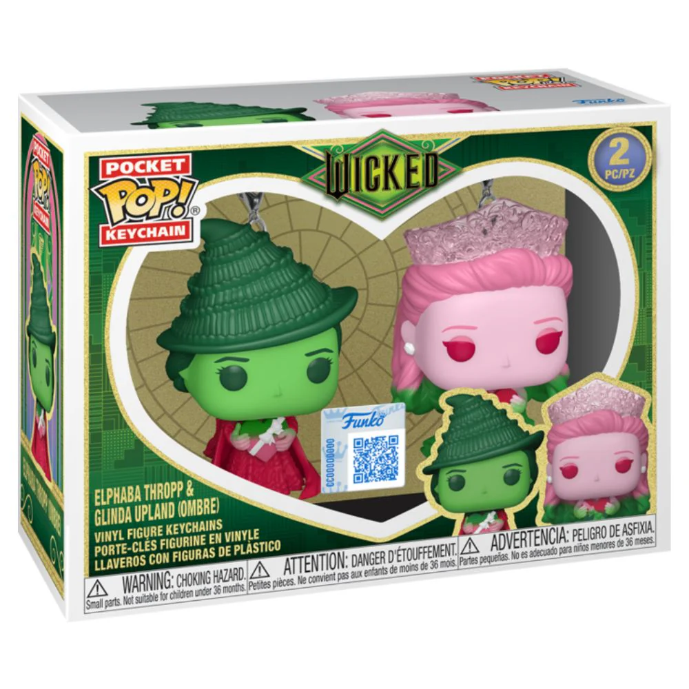 Wicked (2024) - Elphaba Thropp & Glinda Upland (Ombre) Pocket Pop! Keychain 2 Pack - Image 2