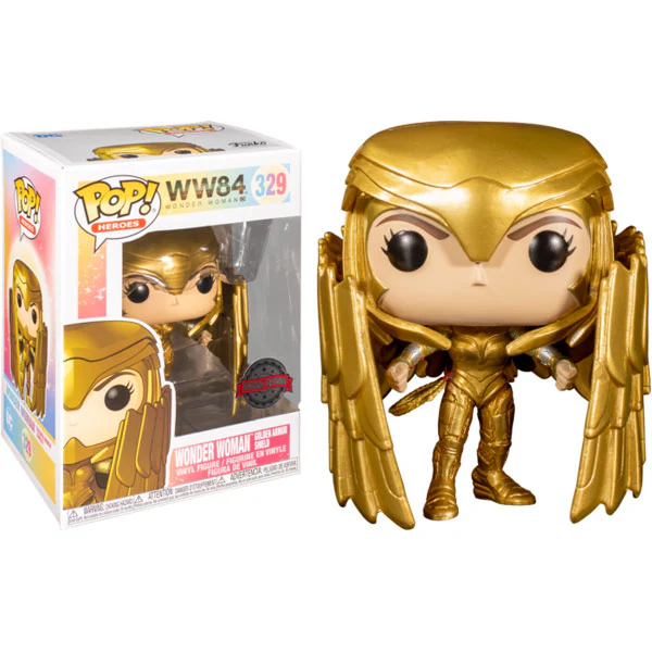 Wonder Woman: 1984 - Wonder Woman Gold Shield Pose US Exclusive Pop! Vinyl - Image 3