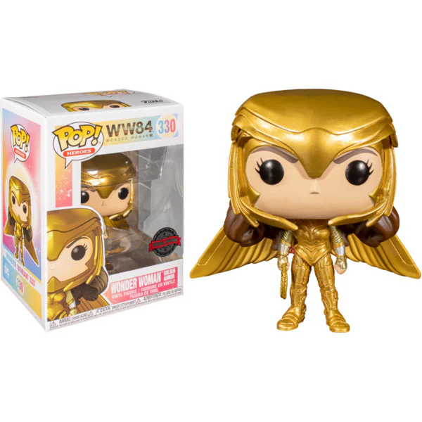 Wonder Woman: 1984 - Wonder Woman Gold Wide Wing Pose US Exclusive Pop! Vinyl - Image 3
